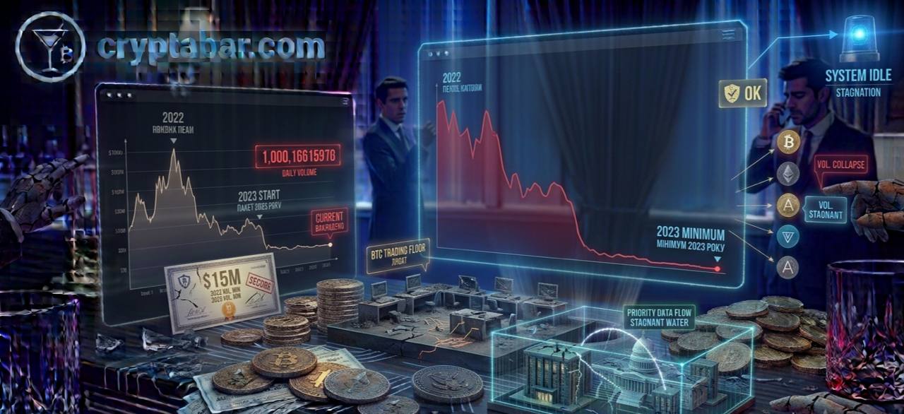 👀Bitcoin trading volume has fallen to its lowest level since 2023